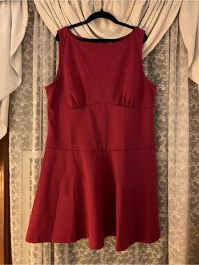 GAP Factory Sleeveless Flared Mini Dress in Wine Red